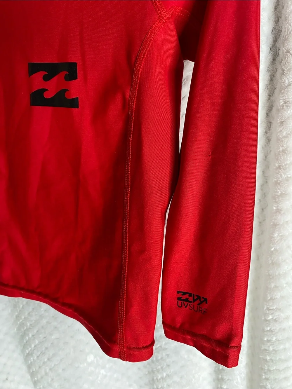 Billabong Kids Red Long Sleeve Surf Rashguard with Black Logo